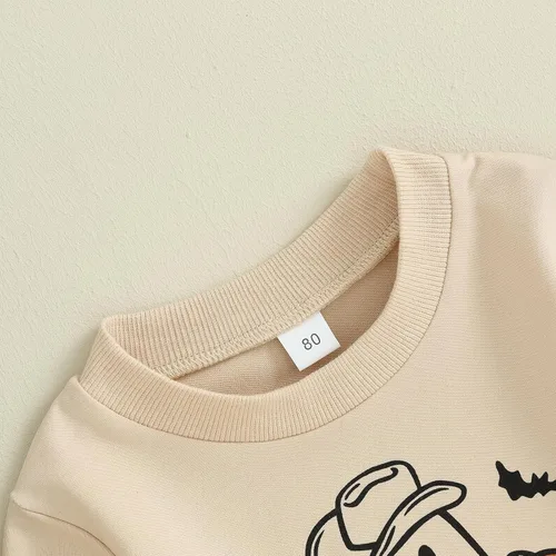Vista 70 de Disfraz de Halloween para bebé, sudadera de calabaza con cuello redondo, suéter de manga larga, ropa de otoño
