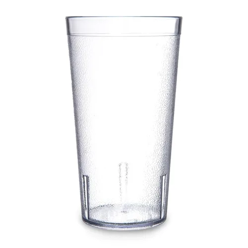 Vista 2 de Vasos de plástico Carlisle, apilables, resistentes a la rotura, sin BPA, 16 onza, Transparente Vasos SAN apilables de 16 onzas con textura