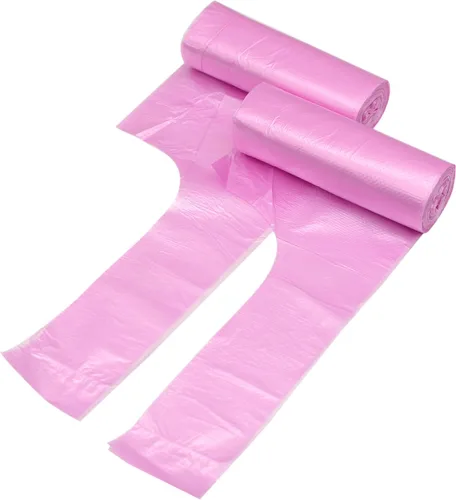 Vista 8 de Bolsas de basura de baño de 4 galones, 5 rollos/100 unidades, asas pequeñas, bolsas de basura para oficina, cocina, dormitorio, papelera, coloridas