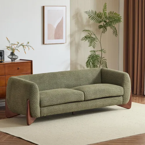 Vista 17 de Christopher Knight Home Almab - Sofá de 82 pulgadas, acogedor sofá tapizado Boucle de 3 plazas, sofá con marco de madera, cómodos sofás para sala