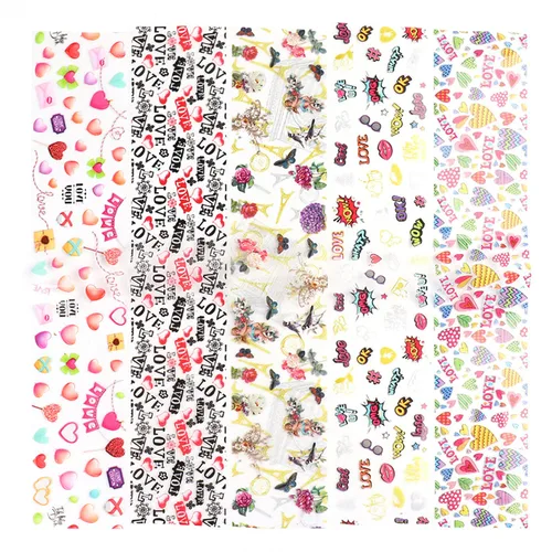 Vista 7 de Calcomanías de arte de uñas para el día de San Valentín, calcomanías de transferencia de arte de uñas, suministros de uñas, labios rosas, corazón