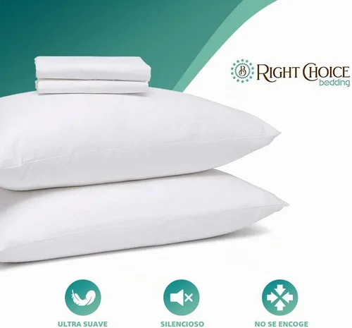 Vista 5 de Protectores de almohada de algodón con cremallera, fundas de almohada hipoalergénicas, fundas de almohada con cremallera, tamaño estándar 20 x 26