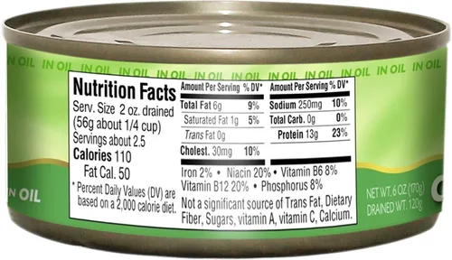 Vista 2 de Gefen Chunk Light Atún en Aceite 6oz (paquete de 6), bajo en grasa, Kosher para Pascua
