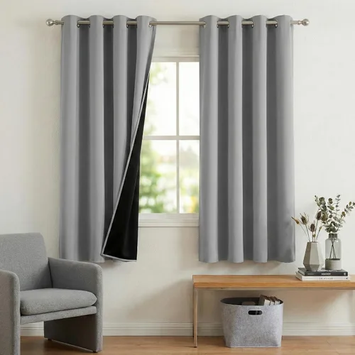 Vista 118 de NICETOWN Cortinas 100% Opacas Cortas de 36 Pulgadas de Largo para Dormitorio, Privacidad Aislamiento Térmico con Ojales Cortinas de Ventana