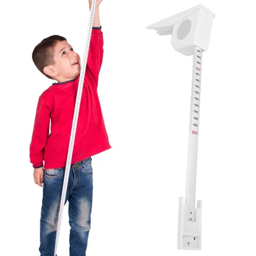 Vista 2 de Medición de altura para pared, medidor de altura montado en la pared, regla de crecimiento, cinta métrica retráctil para medir la estatura en casa