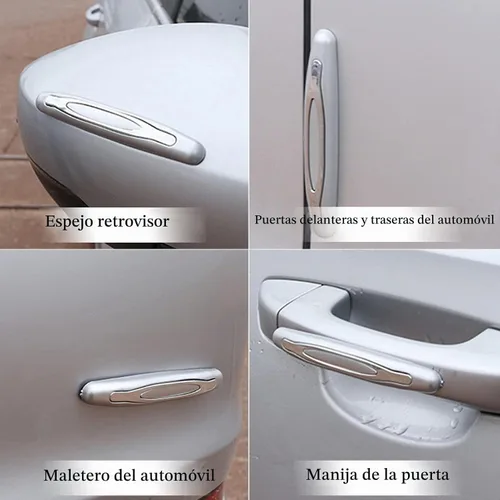 Vista 5 de 4 piezas protectores de borde de puerta de automóvil, protector de puerta lateral de automóvil, adecuado para varias almohadillas de automóvil, Negro