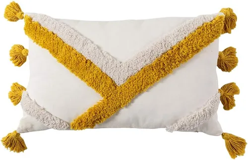 Vista 9 de vctops Fundas de almohada con bordado geométrico de 18 x 18 pulgadas, lona de algodón tejida con borlas, decoración del hogar