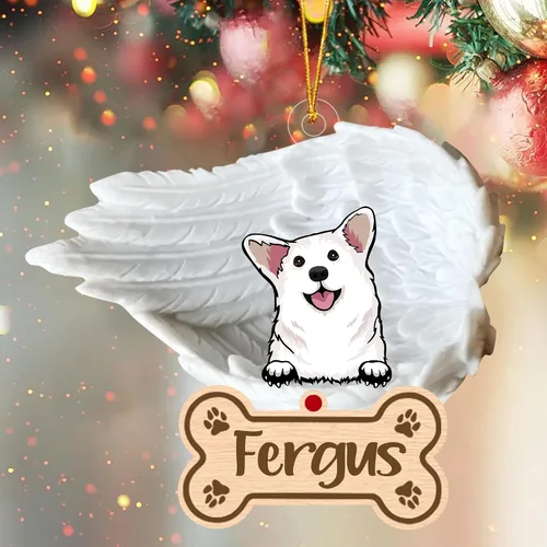 Vista 102 de Adorno de perro afgano de 1 ángel, adorno acrílico 2D personalizado conmemorativo para perros, regalo por pérdida de mascotas, regalo