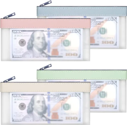 Vista 14 de Sobres transparentes para dinero en efectivo, bolsa de 7.6 x 3.7 pulgadas 4