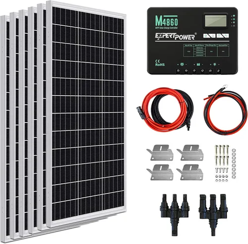 Vista 9 de ExpertPower Kit de panel solar de 400 W y 12 V Paneles solares mono-rígidos de 400 W, controlador de carga solar MPPT de 30 A RV, remolque