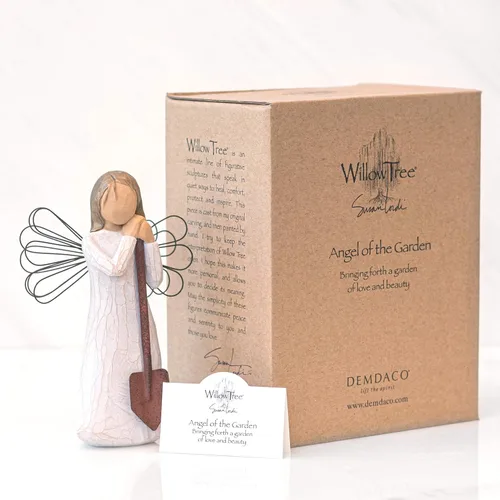 Vista 5 de Ángel del jardín de Willow Tree, trayendo un jardín de amor y belleza, regalo para celebrar amistades, personas con pulgar verde, figura de ángel
