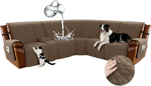 Vista 20 de Arfntevss Fundas para sofá seccional reclinable para sofá seccional en forma de L, funda antideslizante lavable para sofá reclinable con forma de L
