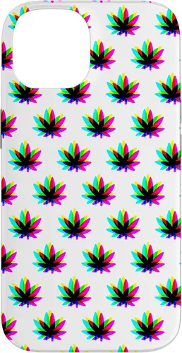 Vista 4 de Funda para iPhone 13 Pro Max Weed Pattern Colorido Psicodélico Marihuana Cannabis Stoner Case