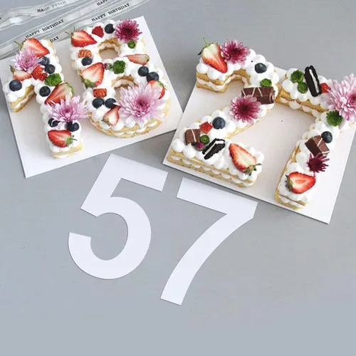 Vista 5 de Plantillas de Números Grandes de 12 Pulgadas de Plástico Reutilizables Plantillas Digitales para Pintura de Tartas y Direcciones