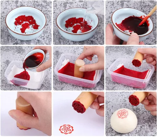 Vista 8 de Xdodnev 8 unids/set pastel molde madera postre sello sello tradicional chino luna DIY galleta