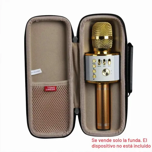 Vista 2 de Hermitshell Estuche rígido de viaje para BONAOK/BlueFire/Amazmic/Move2Play Micrófono inalámbrico Bluetooth Karaoke 3 en 1 portátil de mano con Negro