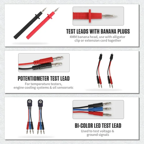 Vista 5 de BELEY Kit de cables de prueba automotriz de 104 piezas, kit de cables de prueba de multímetro de ruptura eléctrica con cables de multímetro, clips