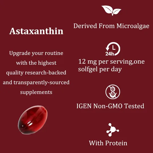 Vista 5 de Zions - Astaxantina orgánica de 12 mg, 120 cápsulas blandas, suplementos antioxidantes de astaxantina premium, apoya la salud inmunológica