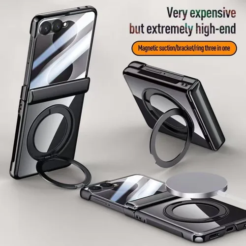 Vista 2 de Funda transparente para Samsung Galaxy Z Flip8 (negro)