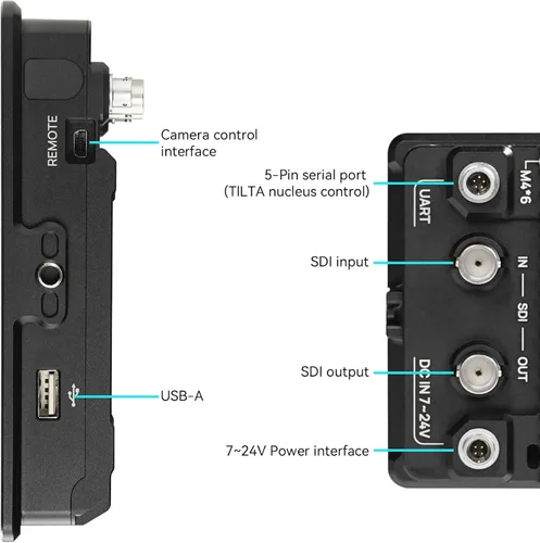 Vista 6 de Portkeys BM5 III 2200 Nit Control de cámara Monitor de campo Pantalla táctil Marco de metal LUT 5.5 pulgadas SDI