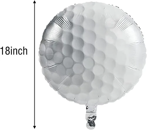 Vista 2 de Suministros de fiesta de cumpleaños de golf, 6 globos de papel de aluminio de golf de 18 pulgadas para decoraciones de fiestas temáticas de golf