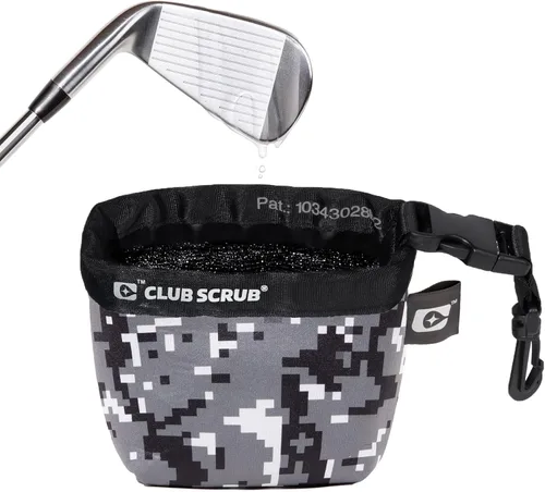 Vista 20 de Club Scrub Bolsa de limpieza para palos de golf y pelotas de golf, forro impermeable con tecnología de cara limpia, clip desmontable, lavable a