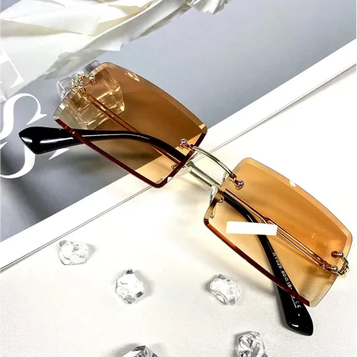 Vista 8 de Lentes rectangulares de sol Dollger sin marco cuadrados ultraligeros UV 400 a la moda unisex