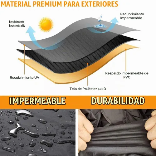 Vista 7 de Pyramid Torch - Cubierta cuadrada para calentador de patio, resistente al agua, 420D Oxford, para calentador de propano, con cierre cremallera
