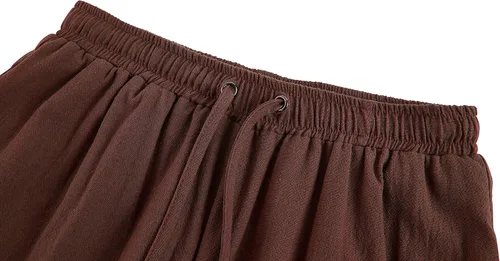 Vista 2 de Pantalones de tobillo medievales para niños y niños, disfraz de pirata vikingo, renacentista, con cordones, pantalones de navegador con bandas