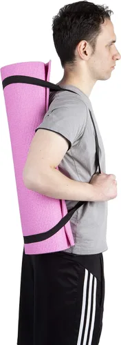 Vista 7 de Tapete multiusos para yoga y ejercicios, con correa de transporte, alta densidad, antidesgarros, YOGAPVC-PUR de Mind Reader