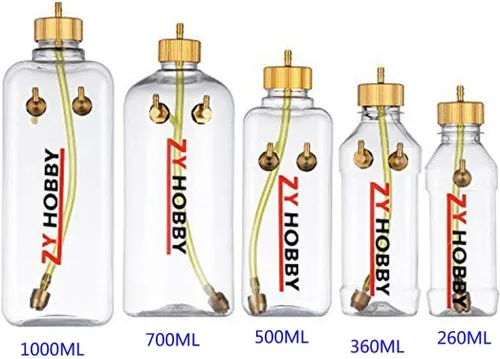 Vista 4 de ZYHOBBY Plástico transparente de la botella 260ML del tanque de combustible del gas RC para el avión de RC