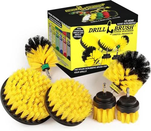 Vista 9 de Suministros de limpieza de piedras tumbales Drillbrush - Cepillo de poder para exteriores - Herramienta de limpieza de fuentes - Herramienta de Rojo
