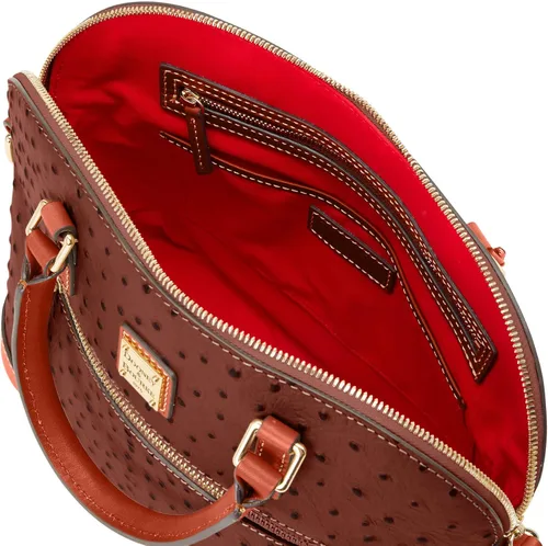 Vista 3 de Dooney & Bourke Bolsa con cierre abovedado de avestruz, Coñac