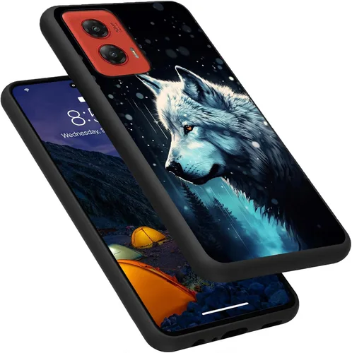 Vista 8 de Funda para Motorola Moto G Play 4G 2024, delgada y ligera, de silicona de TPU suave, color negro, ultrafina, para Motorola Moto G Play 4G 2024, Art
