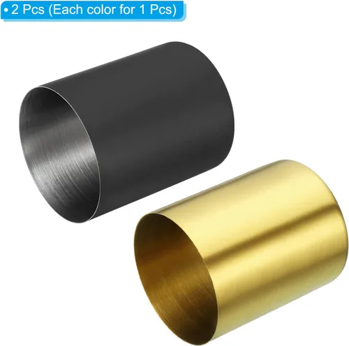 Vista 3 de PATIKIL Portalápices, paquete de 2 soportes para bolígrafos para escritorio, de acero inoxidable, organizador de tazas, soporte para brochas