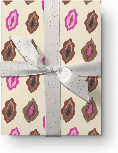 Vista 6 de Papel de regalo con patrón de vagina, papel de regalo de despedida de soltera NSFW, decoración de fiesta sexual (una hoja de 20 x 30 pulgadas)