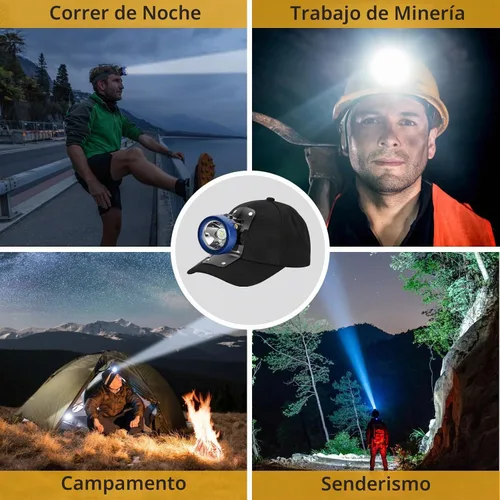 Vista 3 de Lokilo Linterna frontal de minería superbrillante de 1+6 LED, recargable, impermeable, con tapa minera, larga duración, ligera, perfecta