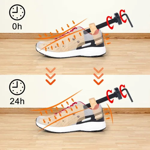Vista 4 de Par de camilla de zapatos de madera, árboles de zapatos ajustables para hombres y mujeres, tallador de zapatos de madera para hombre y mujer