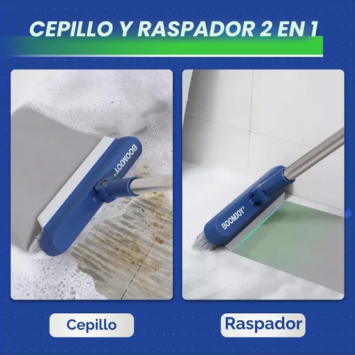 Vista 3 de BOOMJOY Cepillo de lechada con mango largo, cepillo limpiador de lechada para pisos de baldosas, cerdas duras para hendiduras, línea de azulejos