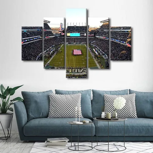 Vista 50 de TUMOVO Allegiant Stadium Arte de Lienzo para Pared de Sala de Estar Equipo de Fútbol Americano Pintura Moderna Nevada Las Vegas Cuadro Deportivo