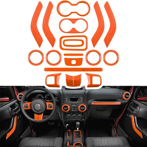 Vista 9 de E-cowlboy Juego completo de 18 piezas de adornos para interior de auto, kit de adornos para interior de auto