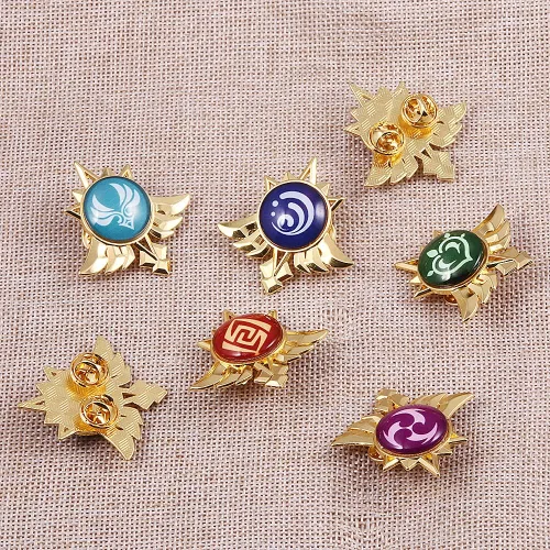 Vista 3 de Genshin Impact Vision Broche luminoso Ojo de Dios - Accesorios para proyectos de juego para mujer Metal Sin gemas
