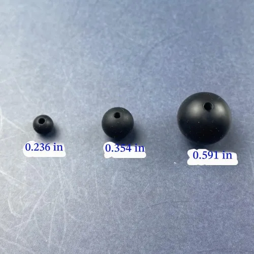 Vista 4 de Abalorios de silicona, 120 piezas de 6 mm abalorios redondos de silicona para hacer llaveros, pulseras, collares, aretes, joyas, manualidades DIY