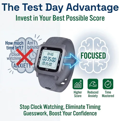 Vista 4 de ACT - Reloj de pulsera digital silencioso y fácil de usar, con sección preprogramada para ACT y marcador para monitorear el tiempo transcurrido