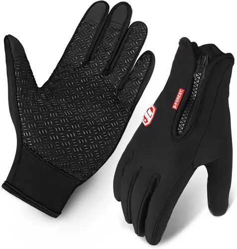Vista 2 de Ytuomzi Guantes de invierno con pantalla táctil, guantes cálidos, guantes para clima frío, resistentes al viento, para ciclismo, conducción