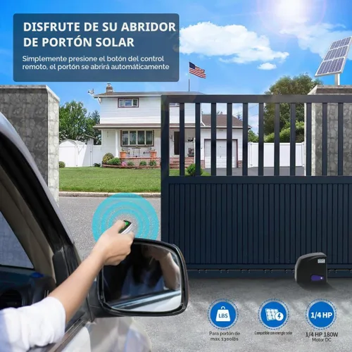 Vista 2 de TOPENS DKR500ST - Abridor automático de puerta corredera solar con accionamiento de cremallera, motor de puerta para puertas corredizas pesadas