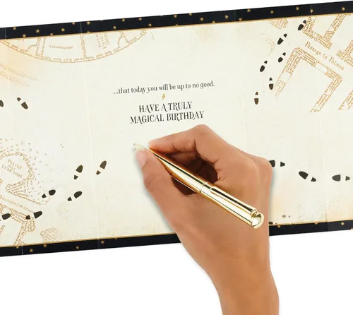Vista 5 de Tarjeta de cumpleaños Hallmark con motivo de Harry Potter (Mapa del Merodeador)
