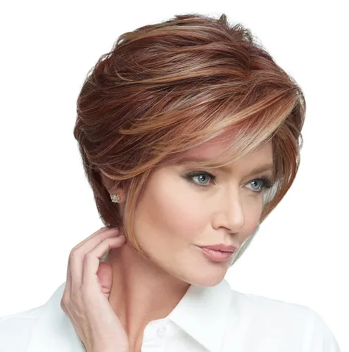 Vista 15 de Raquel Welch Go To Style - Peluca de pelo corto versátil y favorecedora de Hairuwear, gorra media, castaño iluminado por el sol RL10/12