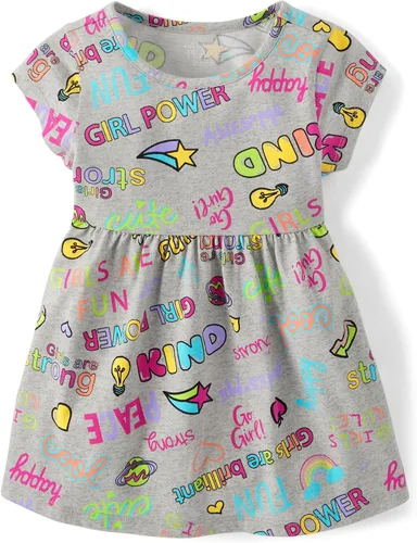 Vista 8 de The Children's Place, Vestido de moda de manga corta para niñas y niñas pequeñas