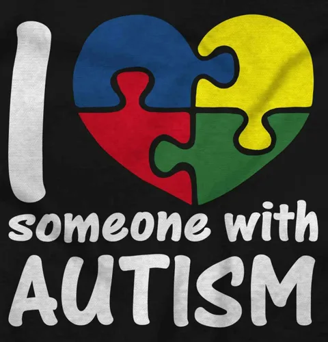 Vista 2 de Brisco Brands I Love Someone with Autism Puzzle Sudadera con capucha para mujeres y hombres
